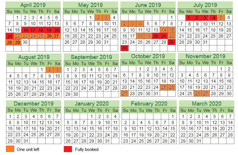 Availability calendar