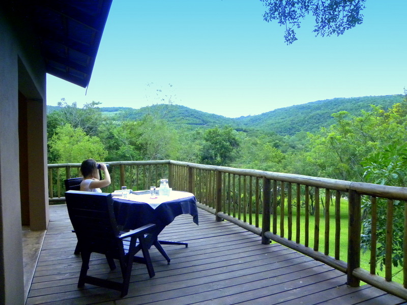 spacious wooden deck